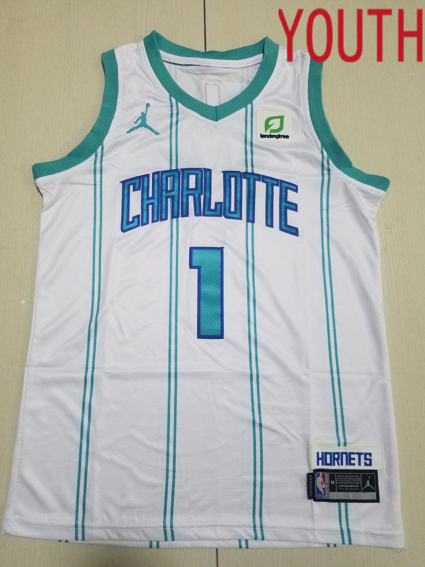 Youth Charlotte Hornets #1 LaMelo Ball Jordan Brand White 2022 NBA Jersey->cleveland cavaliers->NBA Jersey